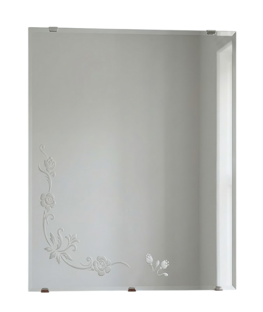 Gương soi phòng tắm mài họa tiết hoa hồng - Ngọc Thúy Home