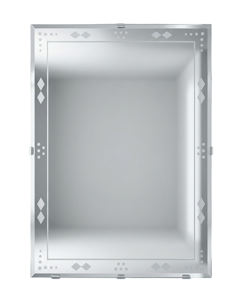 Gương soi chữ nhật mài cạnh họa tiết kim cương - Ngọc Thúy Home