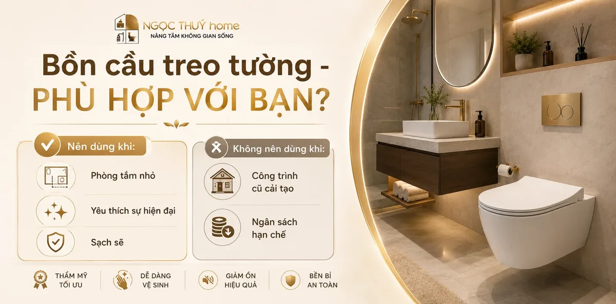 Có Nên Dùng Bồn Cầu Treo Tường? Review Ưu Nhược Điểm A-Z