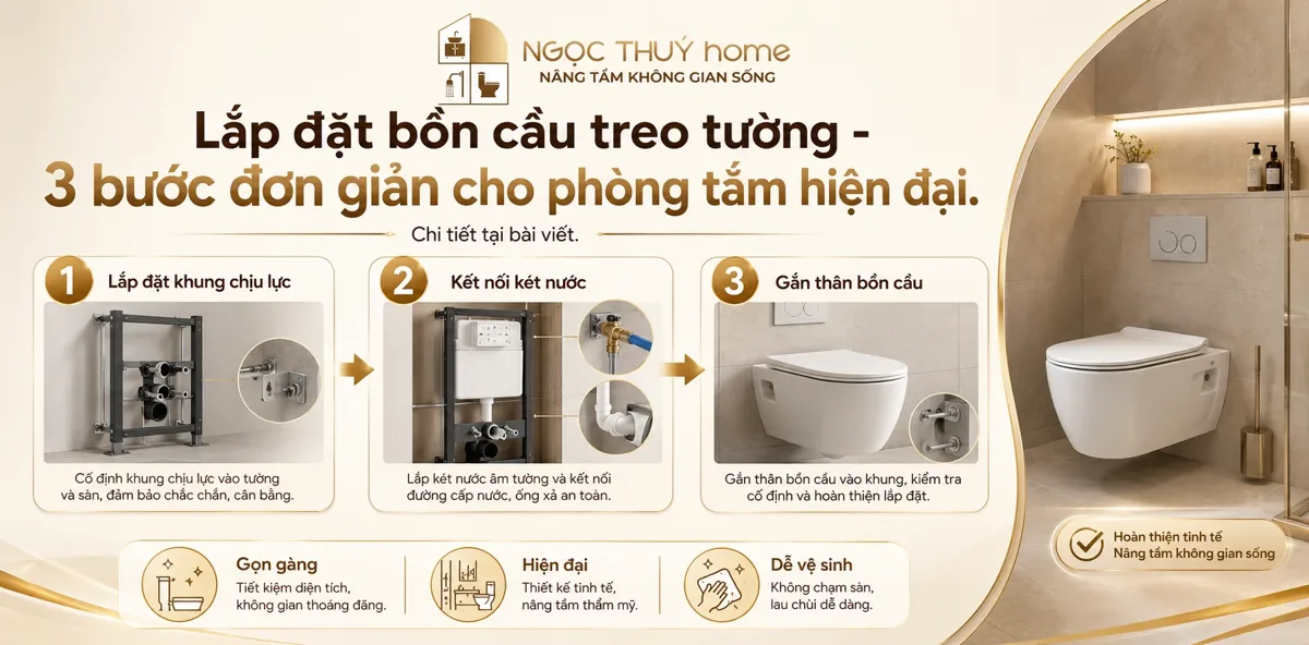 Có Nên Dùng Bồn Cầu Treo Tường? Review Ưu Nhược Điểm A-Z