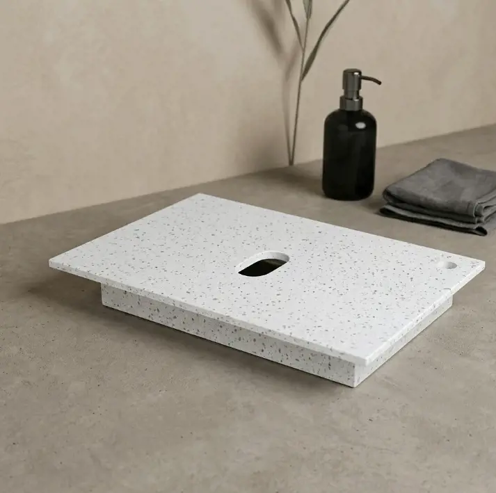 Bàn Đá Lavabo Thạch Anh BD-014 | Lavabo Bình Dương - Nội Thất Ngọc Thúy