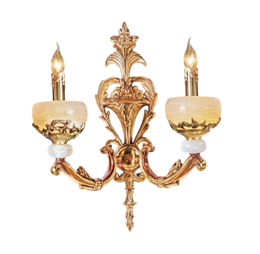 Đèn Vách Đồng Chao Đá Đôi NV 6085/2 - Ngọc Thúy Home