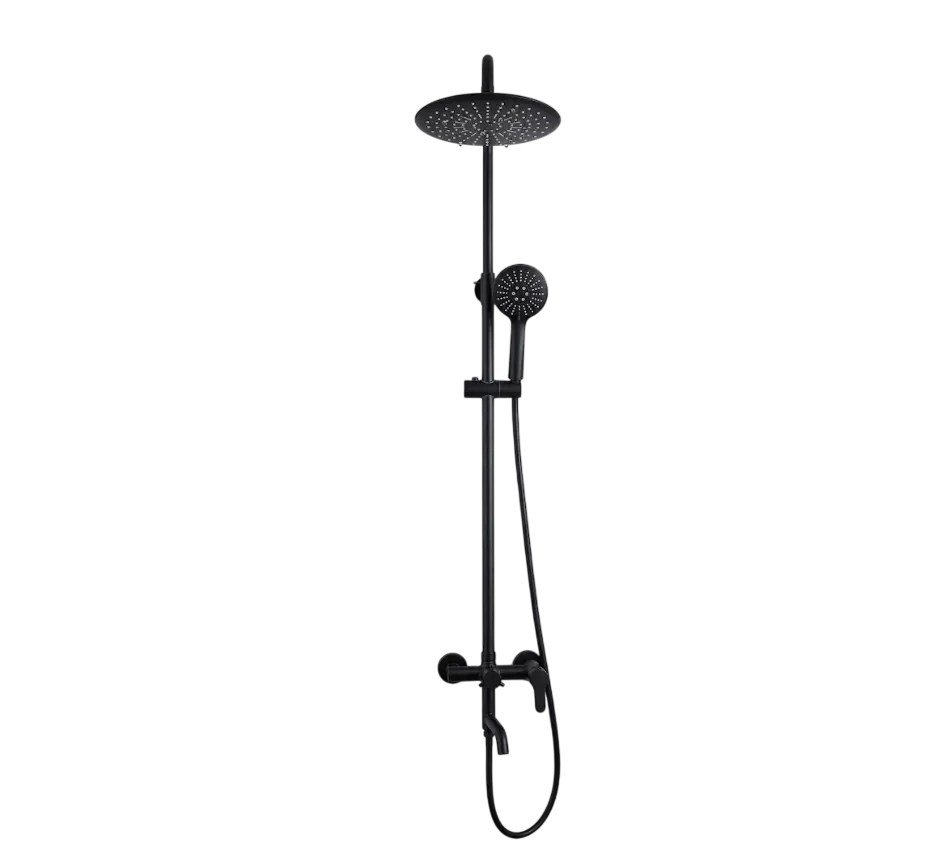 Bộ Sen Cây Tắm Đứng Nóng Lạnh Bát Tròn Matte Black (Đen Mờ) | Thiết Bị Vệ Sinh Bình Dương