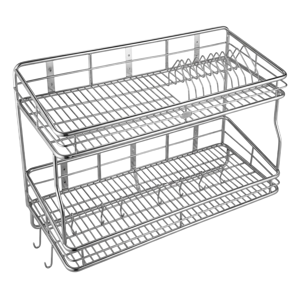 Kệ chén bát 2 tầng Inox 304 (Dạng khung treo) - KC - 03
