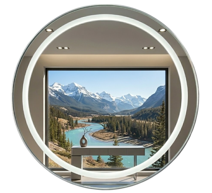 Gương tròn đèn LED hiện đại