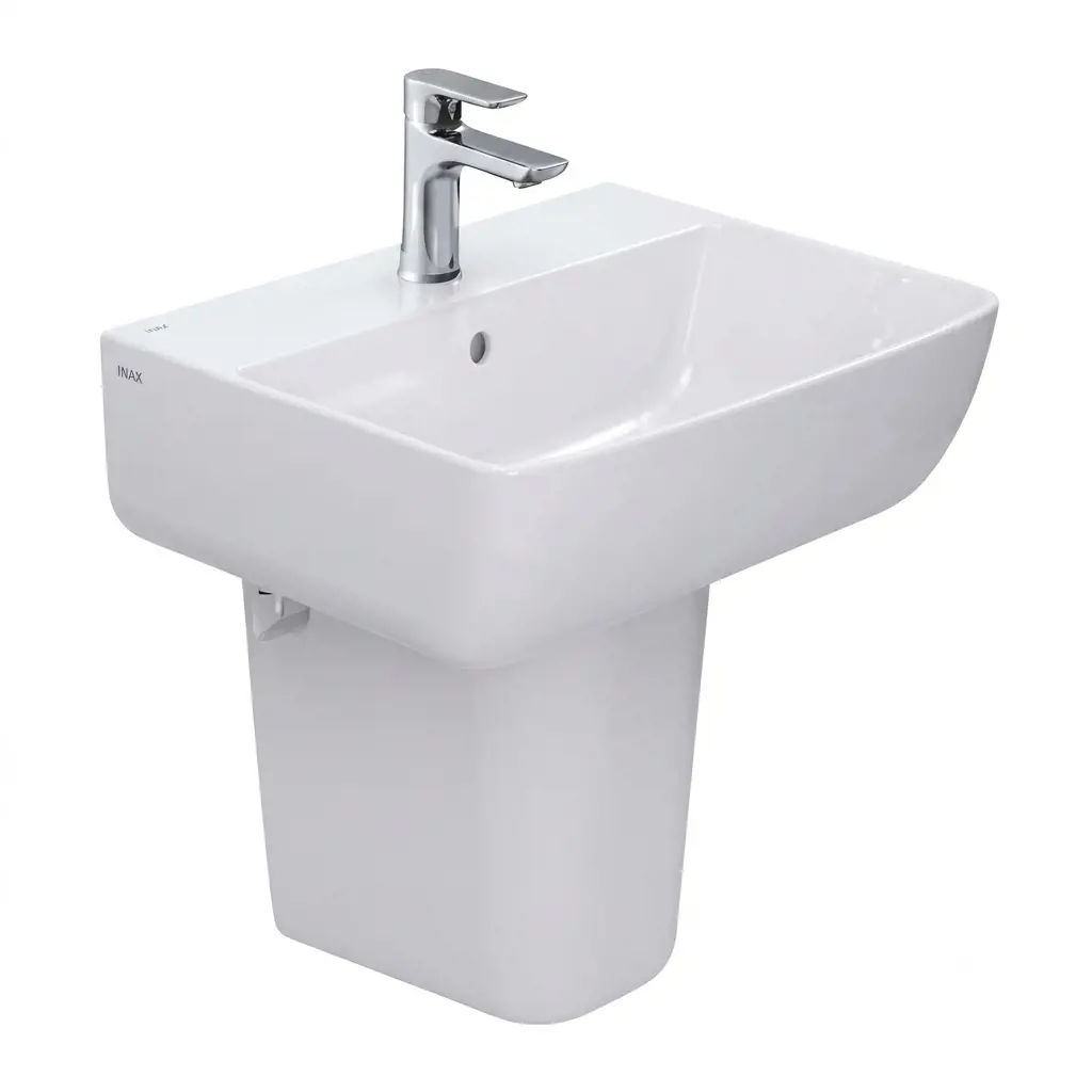 Bộ chậu rửa lavabo treo tường INAX L-312V và chân lửng INAX L-298VC