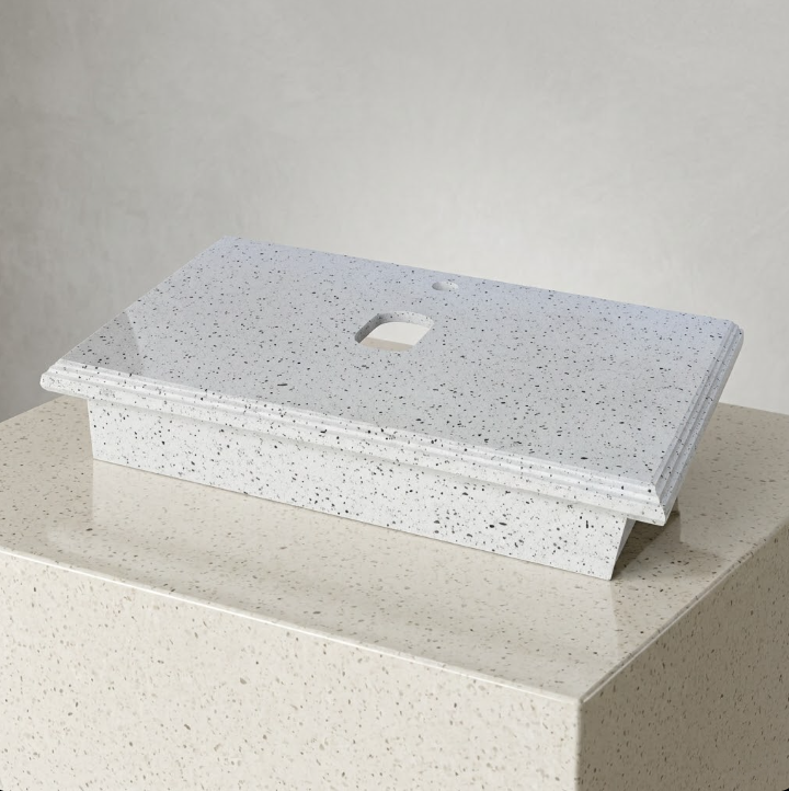 Bàn Đá Lavabo Thạch Anh Cao Cấp BD-017 - Ngọc Thúy Home