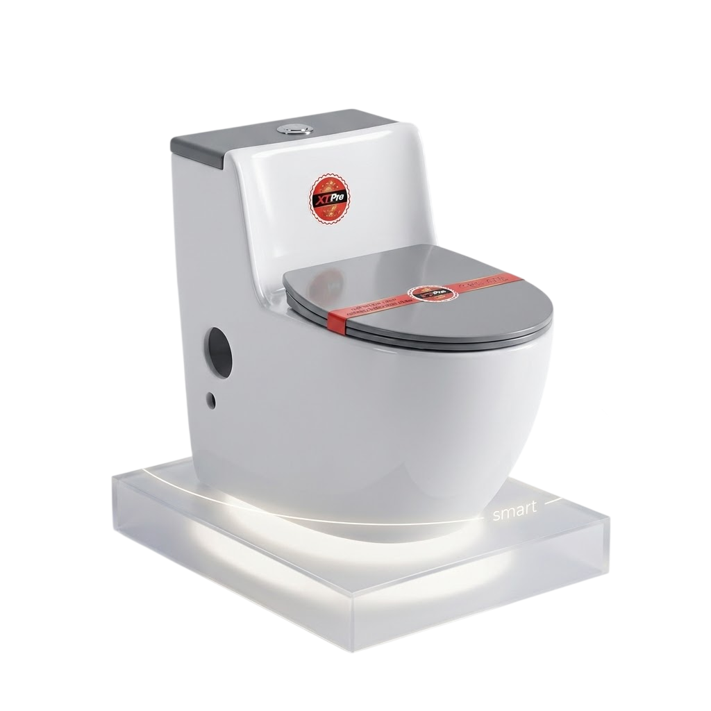 Bồn cầu một khối cao cấp XT Pro - Trắng phối Xám