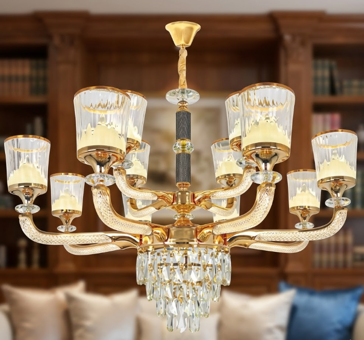 Đèn Chùm Cao Cấp NC 2369/8+4 LED | Đèn Trang Trí Thủ Dầu Một Bình Dương