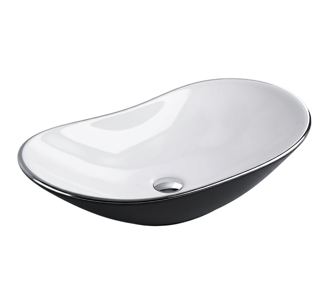 Chậu Lavabo sứ nghệ thuật Đen - Trắng - Mã LB 62