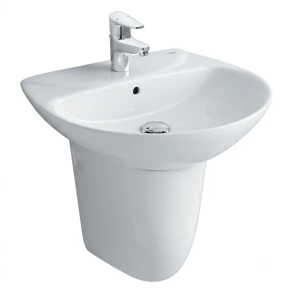 Bộ chậu rửa lavabo treo tường INAX L-285V và chân lửng INAX L-288VC