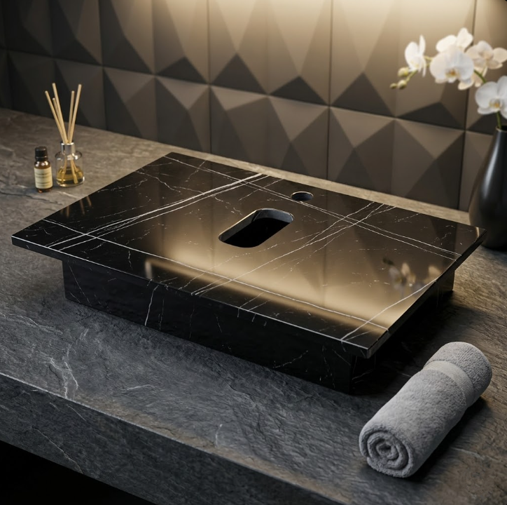 Bàn Đá Đặt Lavabo Sứ Cao Cấp BĐ-019D  - Ngọc Thúy Home