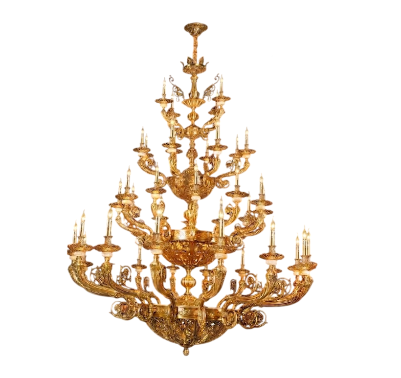 Siêu Phẩm Đèn Chùm Đồng Nguyên Chất NC 1025/40 - Ngọc Thúy Home