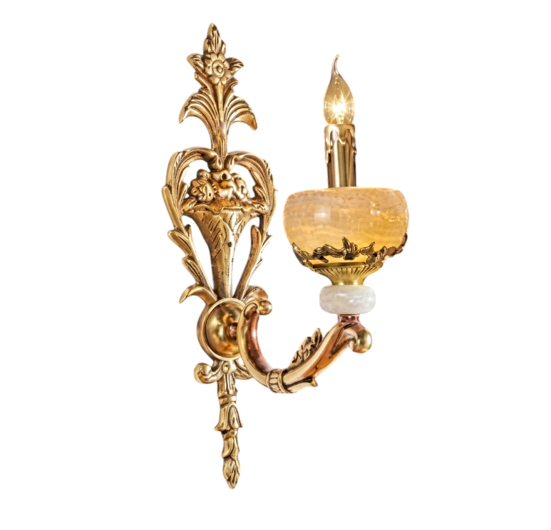 Đèn Vách Đồng Chao Đá Tự Nhiên NV 6085/1 - Ngọc Thúy Home