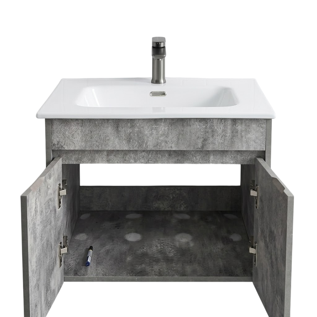 Bộ tủ chậu Lavabo vân xi măng hiện đại - Ngọc Thúy Home