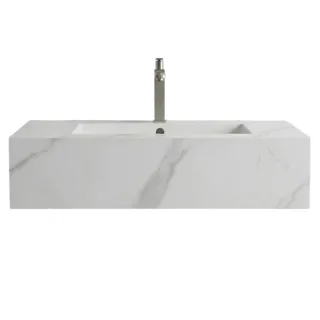 Bộ Bàn Đá Lavabo Đúc Liền Khối Vân Đá Carrara | Lavabo Bình Dương
