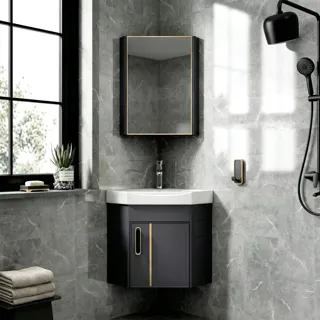 Bộ Tủ Chậu Lavabo Góc Nhôm Tủ Nhôm 11 | Lavabo Bình Dương