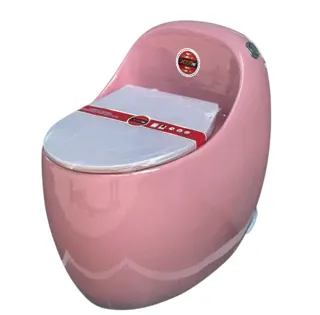 Bồn Cầu Một Khối Hình Trứng Hồng Bóng | Thiết Bị Vệ Sinh Bình Dương - Nội Thất Ngọc Thúy