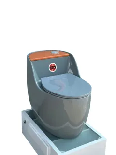 Bồn Cầu Một Khối Hình Trứng Xám Phối Cam | Thiết Bị Vệ Sinh Bình Dương - Nội Thất Ngọc Thúy