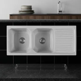 Bồn rửa chén 2 ngăn kèm cánh úp đĩa CD - 04 - Nội Thất Ngọc Thúy