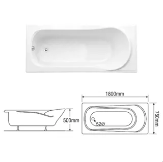 Hình ảnh Bồn Tắm Dáng Chữ Nhật BT 06 | Thiết Bị Vệ Sinh Bình Dương