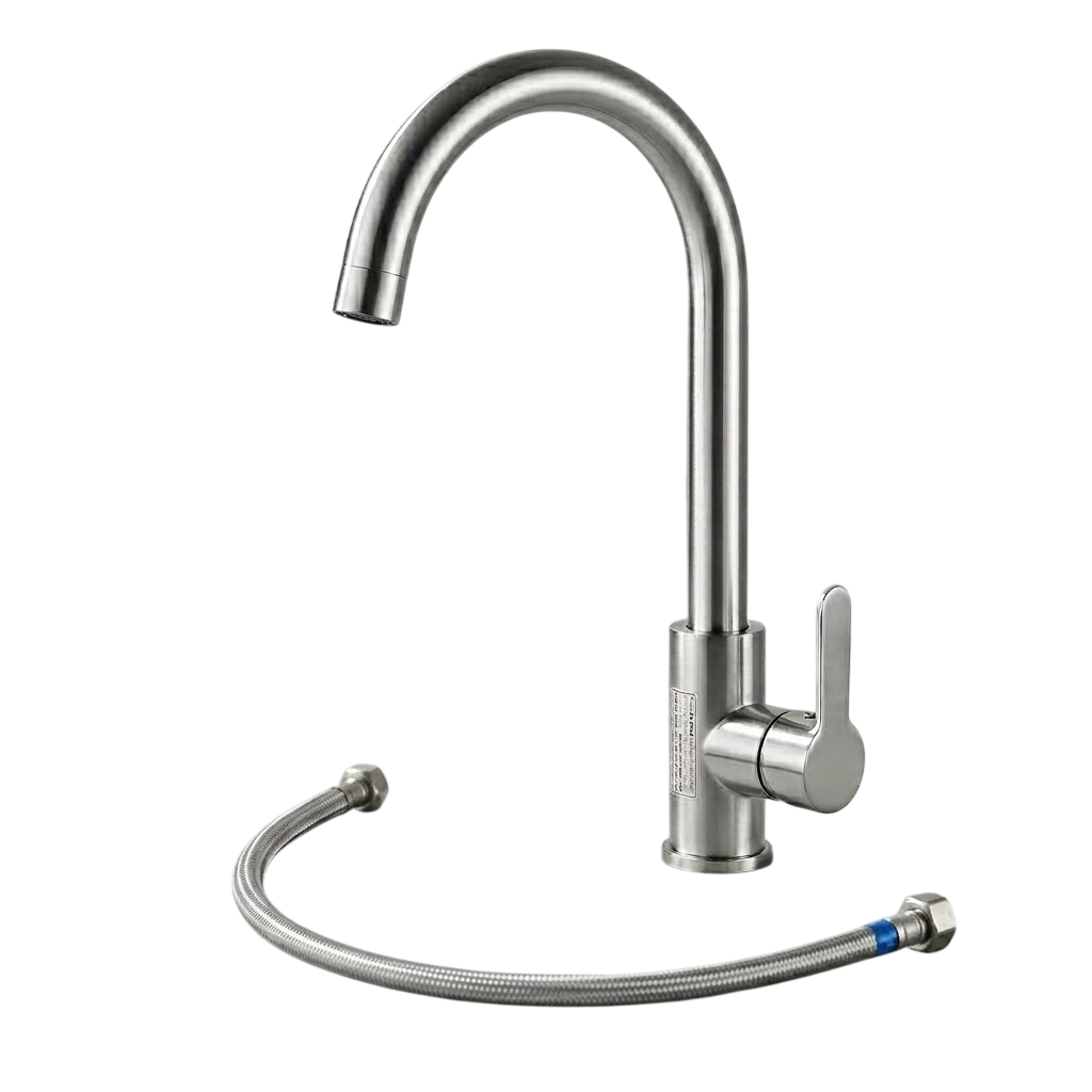 Vòi rửa bát nóng lạnh Inox 304 cao cấp - Cần cứng