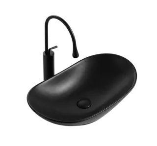 Chậu Lavabo Sứ Nghệ Thuật Đen Bóng LB 77 | Lavabo Bình Dương - Nội Thất Ngọc Thúy