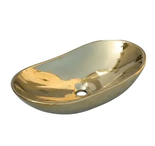 Chậu Lavabo Sứ Nghệ Thuật Mạ Vàng LB 61 | Lavabo Bình Dương - Nội Thất Ngọc Thúy