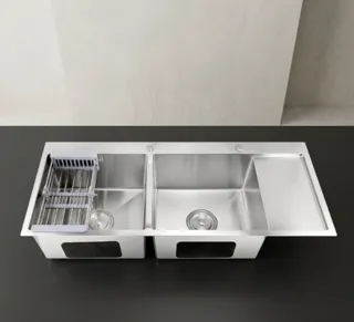 Chậu rửa bát hai hố lệch Inox 304 siêu dày XT-10048KS - Nội Thất Ngọc Thúy