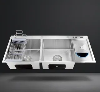 Chậu rửa bát hai hố lệch Inox 304 siêu dày XT-10048RKS - Nội Thất Ngọc Thúy