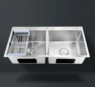 Chậu rửa bát hai hố lệch Inox 304 XT-8245KS và XT-8350KS - Nội Thất Ngọc Thúy