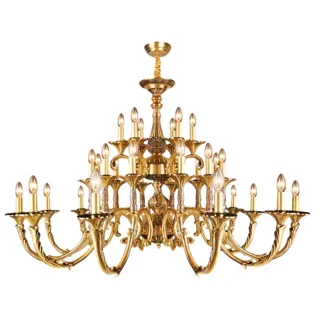 Đèn Chùm Đồng Nguyên Chất NC 740/12+12+6 | Đèn Trang Trí Thủ Dầu Một Bình Dương - Nội Thất Ngọc Thúy