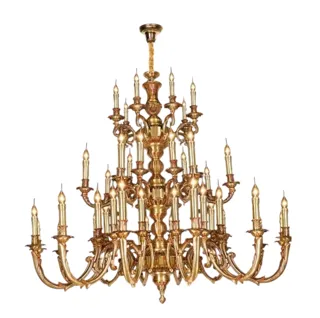 Đèn Chùm Đồng Nguyên Chất NC 820/28+14+7 | Đèn Trang Trí Thủ Dầu Một Bình Dương - Nội Thất Ngọc Thúy
