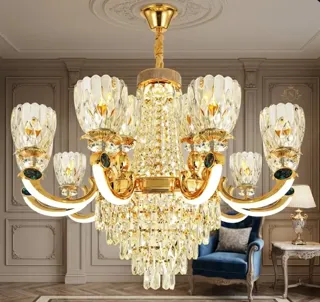 Đèn Chùm Pha Lê NC 2360/10+5 LED | Đèn Trang Trí Thủ Dầu Một Bình Dương - Nội Thất Ngọc Thúy