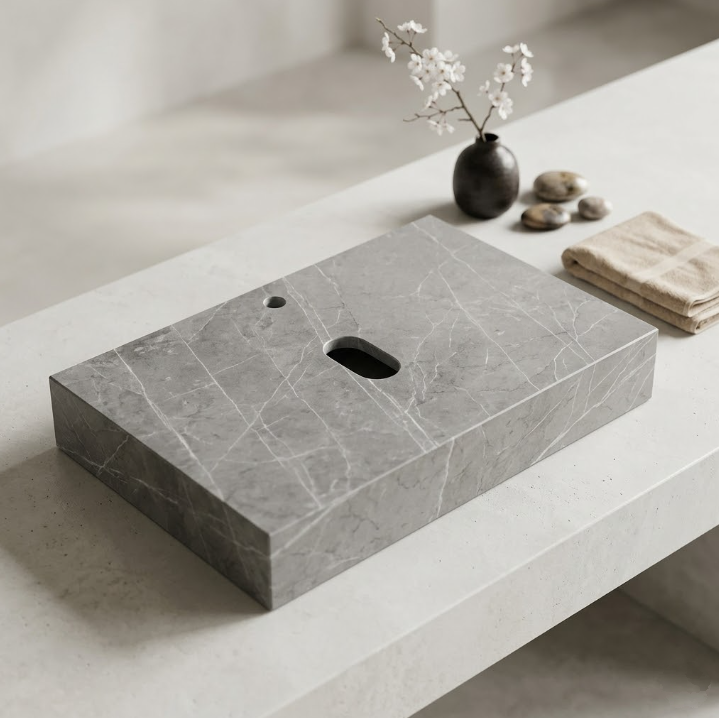 Bàn Đá Lavabo Cao Cấp BD-020 Xám  - Ngọc Thúy Home