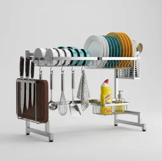 Kệ chén gia vị đặt bàn inox bóng 01B