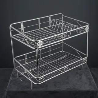 Kệ treo ống 2 tầng inox 304 KC - 10