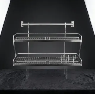  Kệ úp chén bát 2 tầng inox 304 có thanh treo KC - 07 - Nội Thất Ngọc Thúy