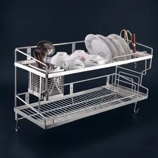 Kệ úp chén bát đa năng inox 2 tầng KC - 06