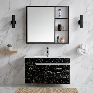 Tủ Lavabo PVC Vân Đá Đen Tủ Lavabo 17 | Lavabo Bình Dương - Nội Thất Ngọc Thúy