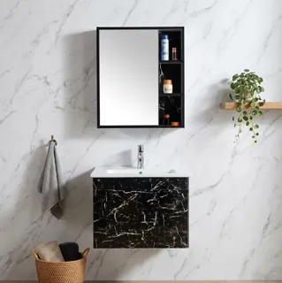 Tủ Lavabo PVC Vân Đá Đen Tủ Lavabo 18Đ | Lavabo Bình Dương - Nội Thất Ngọc Thúy
