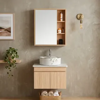 Tủ Lavabo PVC Vân Gỗ Tủ Lavabo 21 | Lavabo Bình Dương - Nội Thất Ngọc Thúy